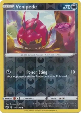 Chilling Reign Venipede #105/198 reverse holo